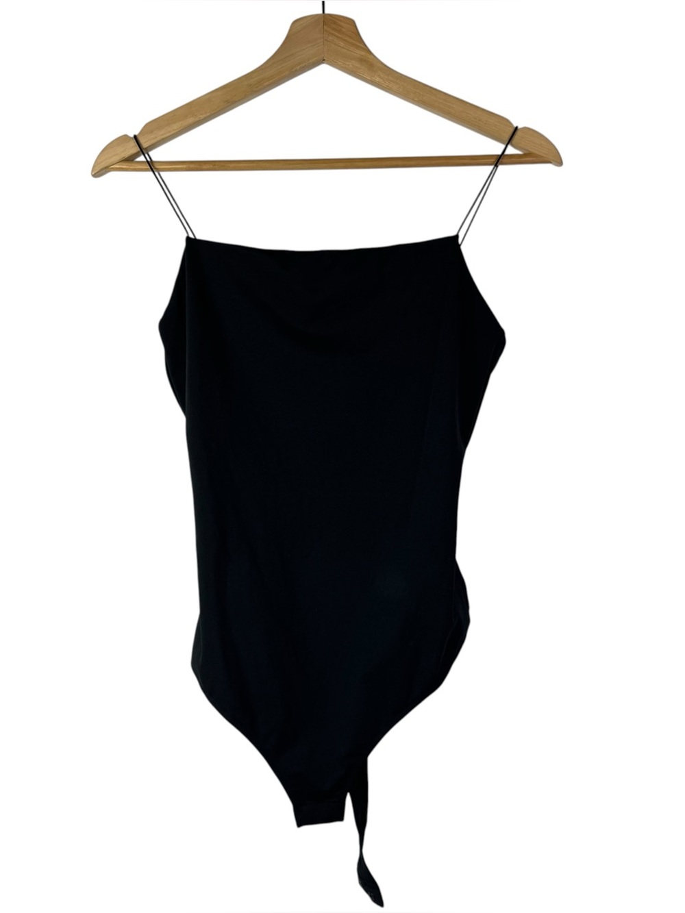 H&M Black Square Neck Thin Strap Bodysuit M